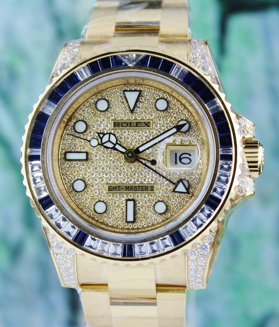 (image for) 100% ORIGINAL UNWORN ROLEX 18K YELLOW GOLD GMT MASTER II / 116758 SA